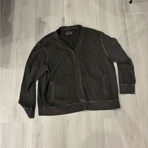 100% cotton Button-Up Cardigan, garment dyed